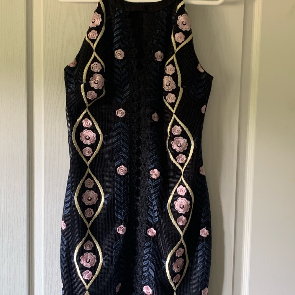 Floral Embroidered Black GUESS Dress